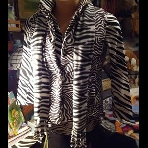 A zebra print scarf